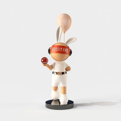 饰品落地兔子雕像摆件