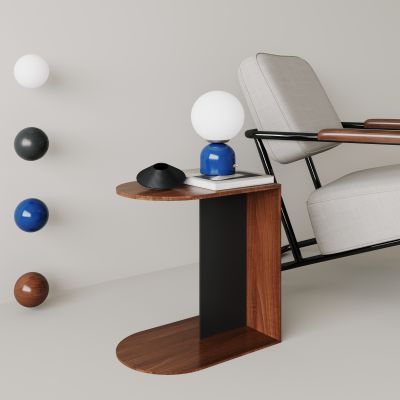 侘寂，中古，边几，原木，黑钢，角几