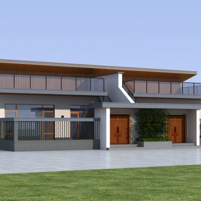 现代别墅  一层民宿 小平房