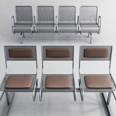 现代金属公共椅  长排椅