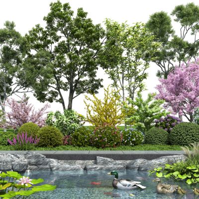 植物堆 樱花树 鸭子鱼 景观树 灌木带 莲花荷花 植物组合 灌木球