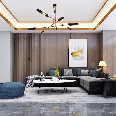 现代客厅沙发背景