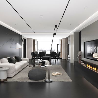 现代风格的客厅