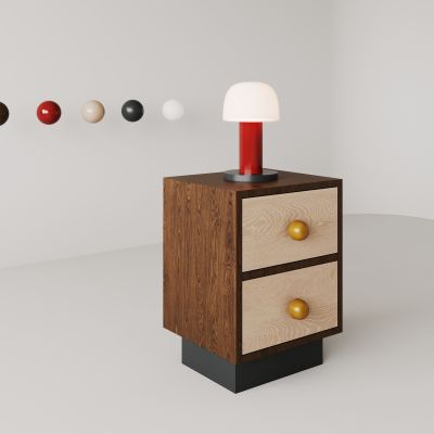 侘寂，儿童，床头柜，台灯，原木