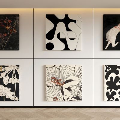 抽象画 装饰画 黑白画