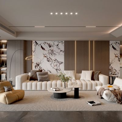 现代家居客厅 现代客厅 简约客厅  茶几 落地灯 组合沙发 极简客厅