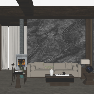 中式实木顶阳光房客厅