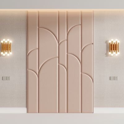 卧室硬包床头背景墙   女儿房床头硬包