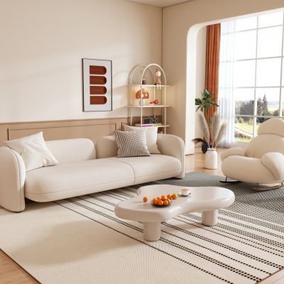 现代奶油风家居客厅