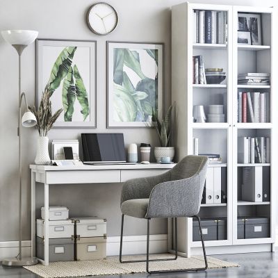 现代书桌椅组合 书柜