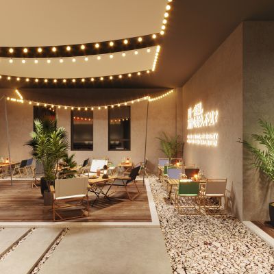 现代露营风烧烤店