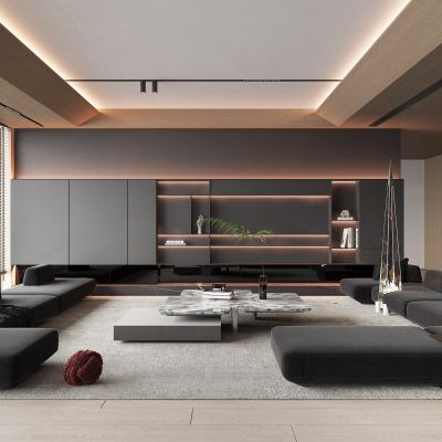 现代风格的客厅