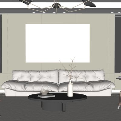 现代客厅 沙发茶几摆件 落地灯