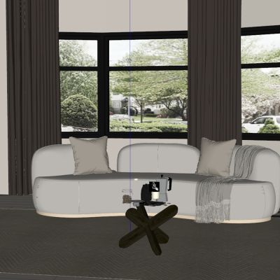 现代客厅 沙发茶几摆件