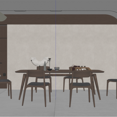 奶油简约风岩板餐厅