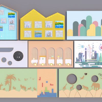 现代儿童背景墙