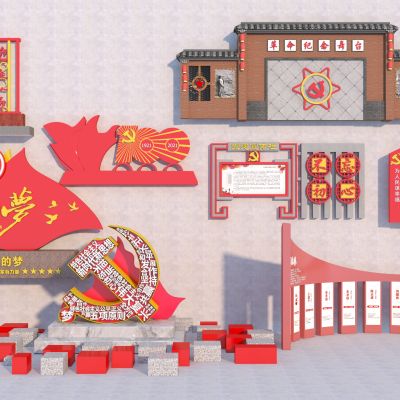 现代党建雕塑景墙小品