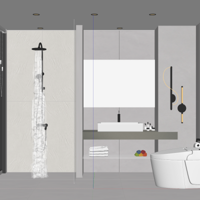 奶油简约风质感瓷砖卫生间