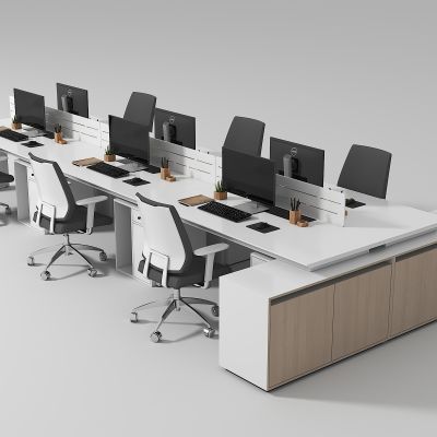 现代公共办公桌椅组合