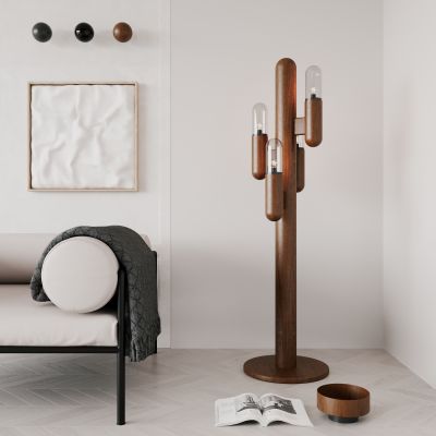 侘寂，原木，落地灯，仙人掌，玻璃灯，客厅灯