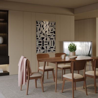 侘寂风简约大气家居餐厅，摆件