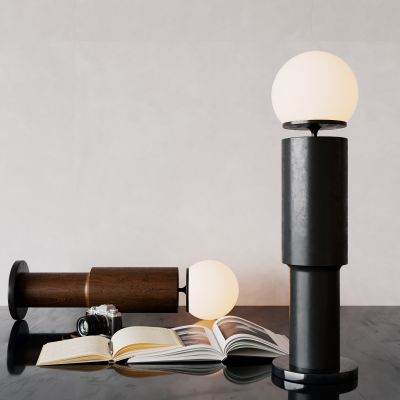 侘寂，现代，台灯，黑色，黑钢