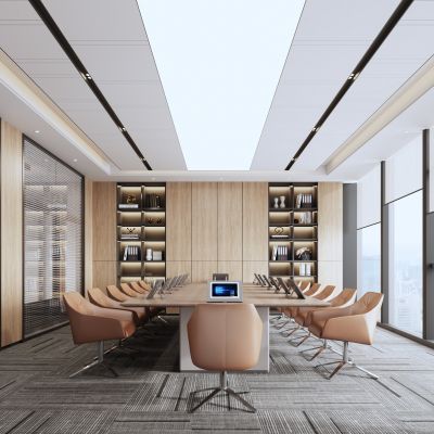 现代会议室 会议桌 办公椅 办公室