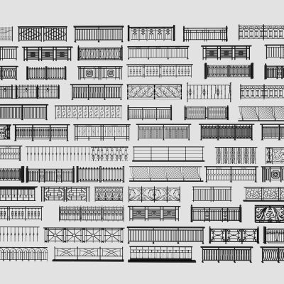 护栏，栏杆，围栏组合，铁艺栏杆，户外围墙院墙护栏栏杆