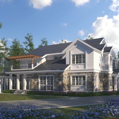 美式独栋别墅3D模型