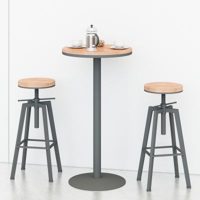 工业风咖啡店圆桌椅组合，吧椅，咖啡桌椅，休闲桌椅