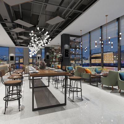 咖啡厅，咖啡馆，咖啡店，咖啡桌椅，休闲桌椅，吧台，前台，服务台，沙发椅