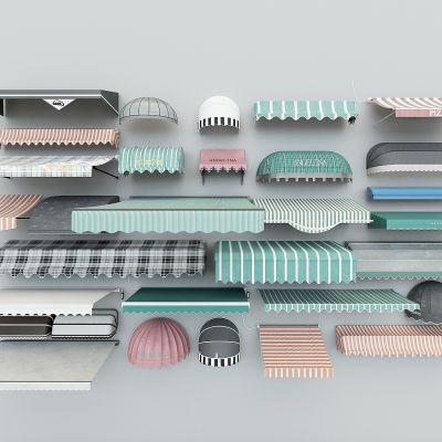 现代商铺店铺门口门头雨棚，雨檐，帽檐