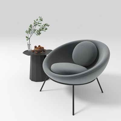 现代休闲椅边几组合