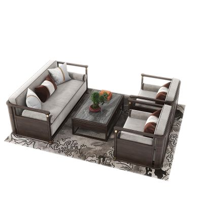 新中式沙发茶几组合