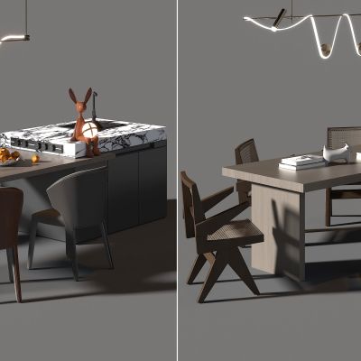 现代中岛餐桌椅组合 餐厅吊灯