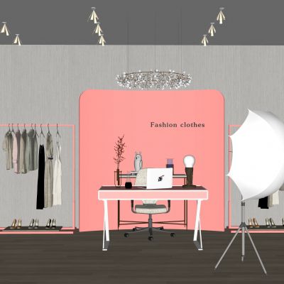 现代网红服装化妆品直播间