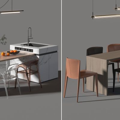 现代中岛餐桌椅组合 餐厅吊灯