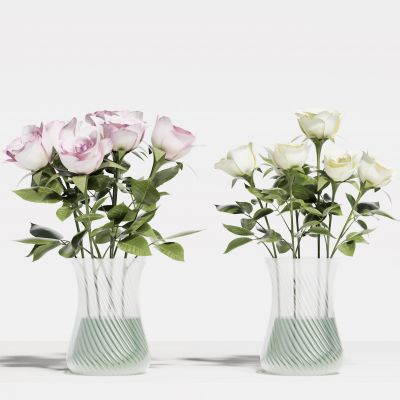 现代花瓶花艺组合 花瓶植物 花瓶花卉 玫瑰花组合