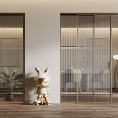 现代轻奢玻璃移门 玻璃移门组合 餐桌椅组合