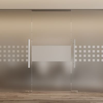 现代玻璃门 推拉门 双开门