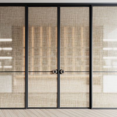 现代夹丝玻璃推拉门 厨房推拉门 玻璃门