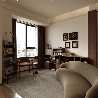 中古风休闲娱乐区，沙发，摆件