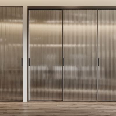 现代轻奢玻璃移门 玻璃移门组合 餐桌椅组合