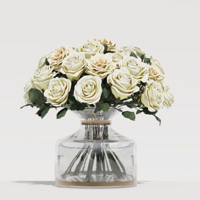 现代花瓶花艺组合 花瓶植物 花瓶花卉 玫瑰花组合