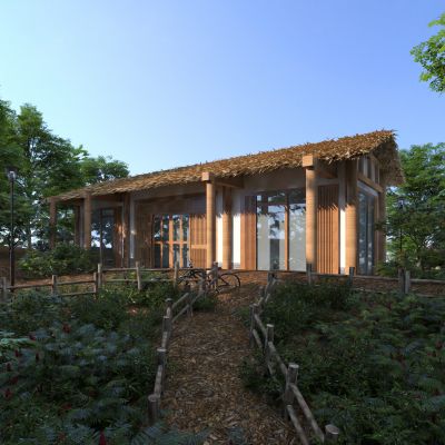 现代茅草屋3D模型