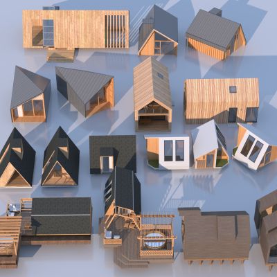 现代小木屋3D模型