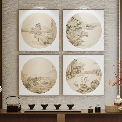 新中式挂画 装饰画 挂画组合 画 山水画 中式画