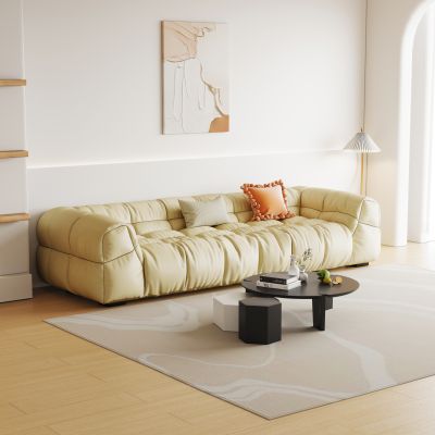 现代奶油风沙发茶几