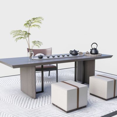 新中式实木茶桌椅组合