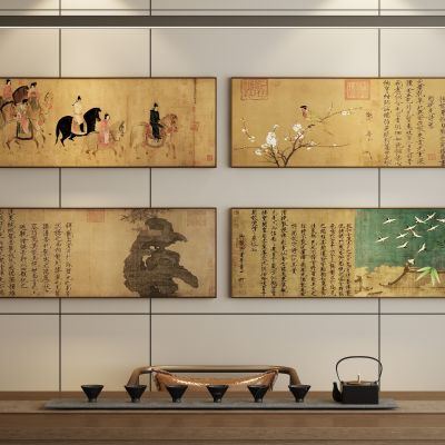 新中式挂画 装饰画 挂画组合 画 山水画 中式画